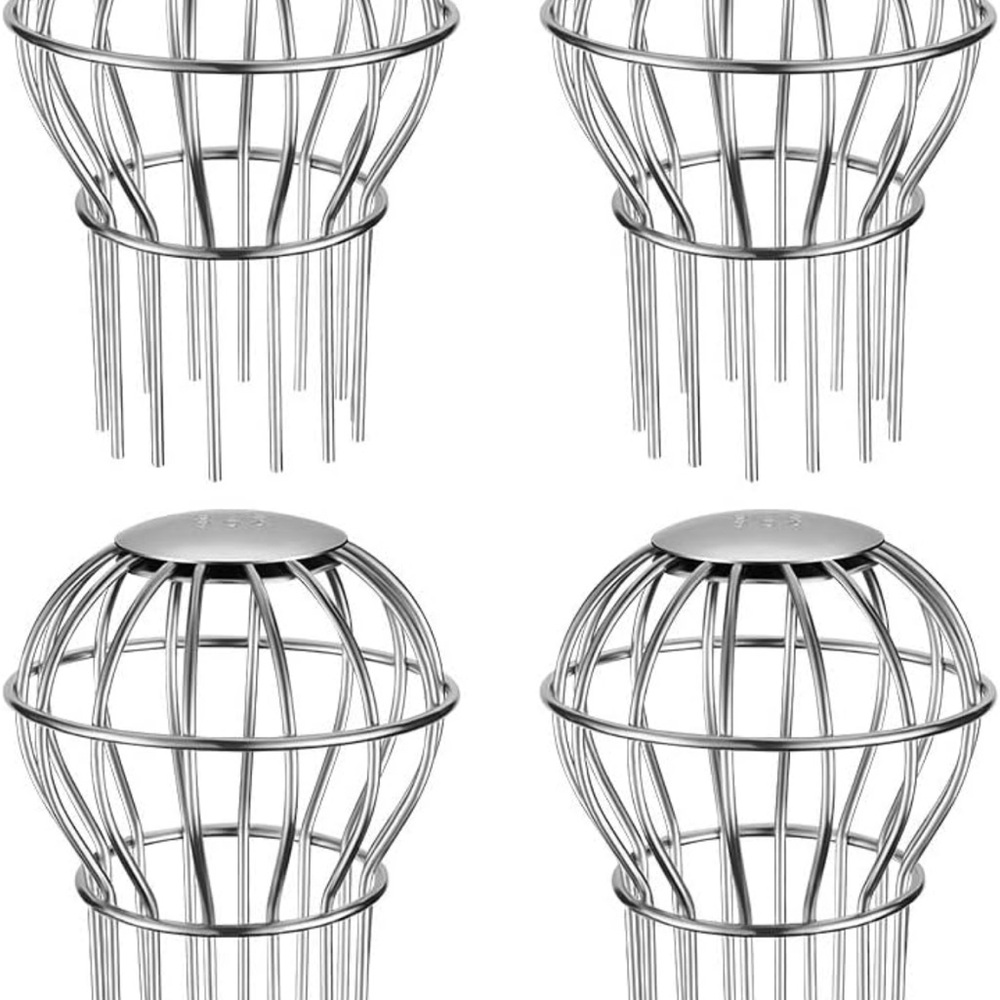 Gutter Guard, Fits for 2.8" ~ 3.7" Round Downspout, 304 Stainless Steel Rigid
